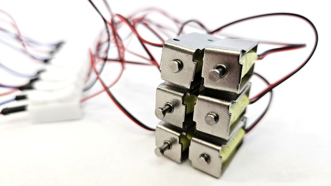 solenoids attached in a 3x2 grid