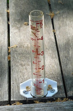 A graduated cylinder