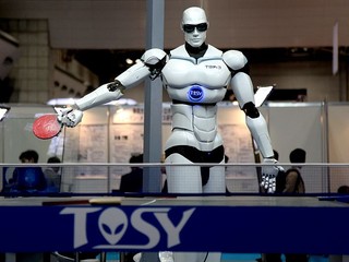 Robot playing table tennis