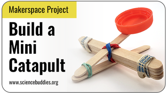 Makerspace STEM: popsicle stick catapult with recycled cap