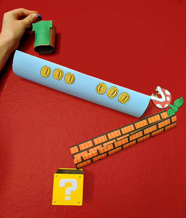 Marble wall run that has Mario game elements