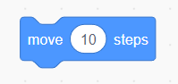 Screenshot of a move x steps block in the program Scratch