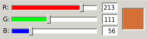 Typical RGB slider bars in a computer graphics program