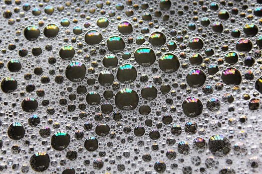 Many bubbles made from dish soap
