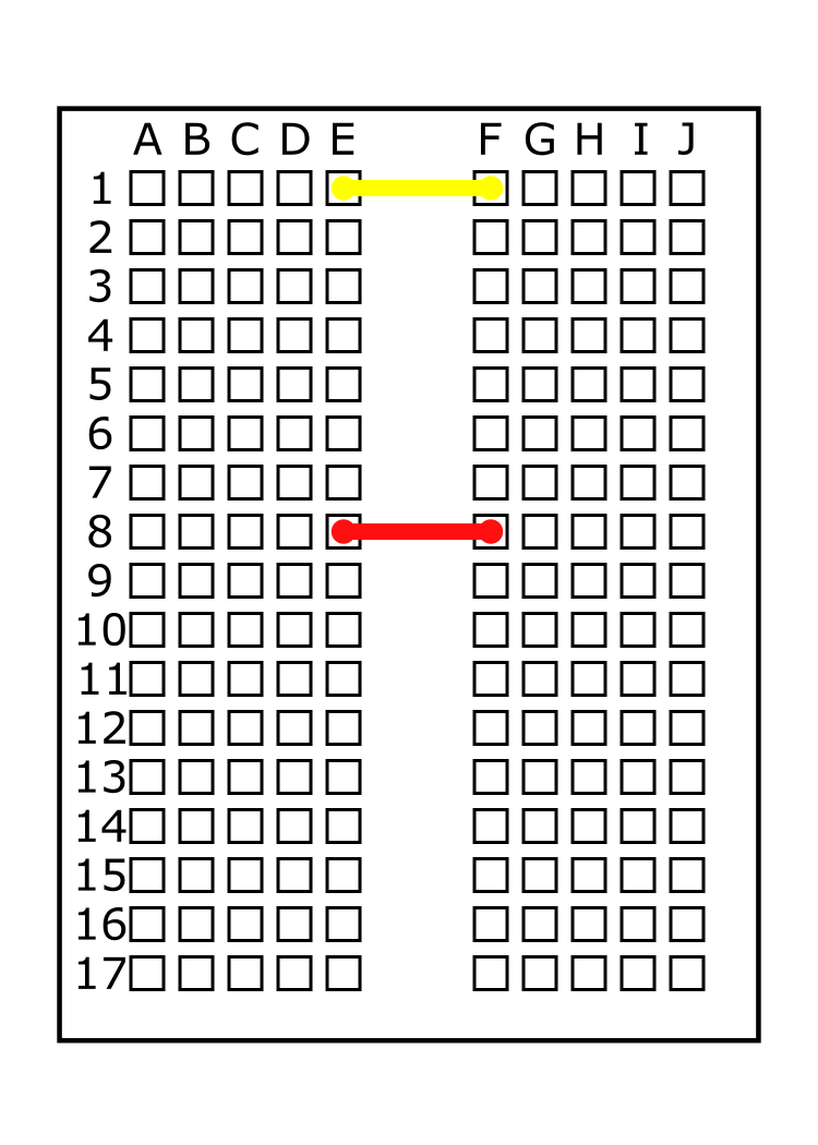 Connect the short red jumper wire from E8 