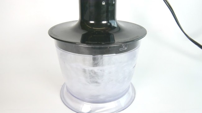 preparing solution in food processor