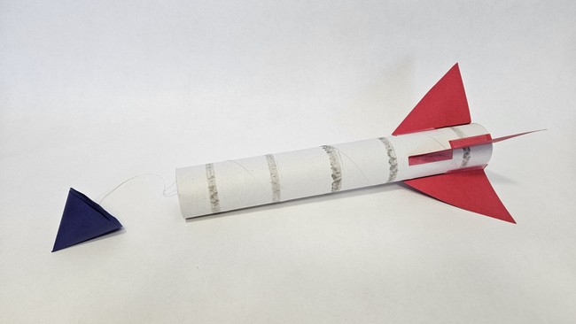 cardboard and paper rocket