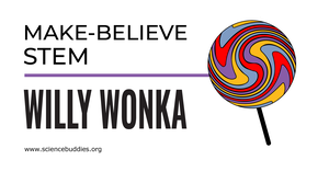 Colorful lollipop to represent Willy Wonka Science, part of Make-Believe STEM with Science Buddies