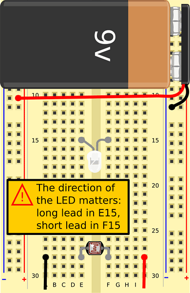 Insert the longer lead
