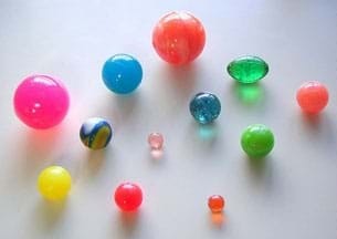 marbles of various sizes