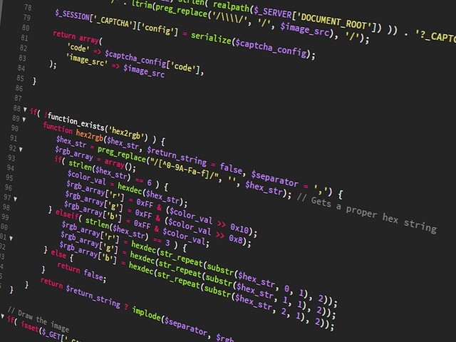 secure computer code on screen