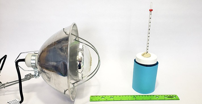 experimental setup to test heat absorption by different colors 