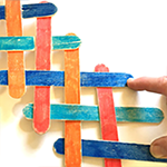 Example of chain reaction activity using wooden craft sticks