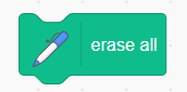 Cropped screenshot of a clear block in the program Scratch