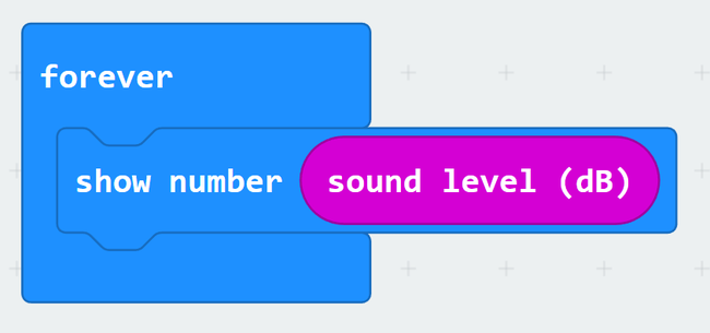 microbit code to show sound level