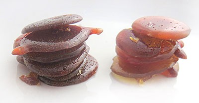 two stack of maple candy 