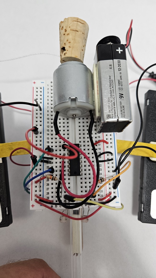 back view of breadboard side of arduino satellite