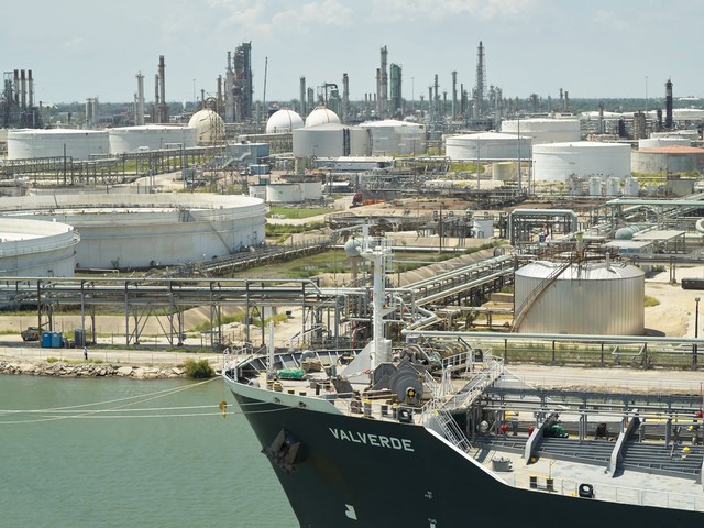 Industrial area with waterway nearby