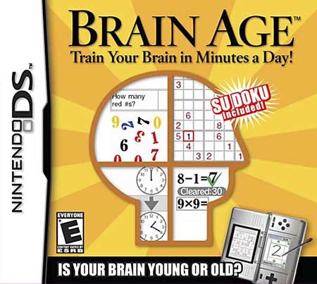 Cover of the video game Brain Age for the Nintendo DS