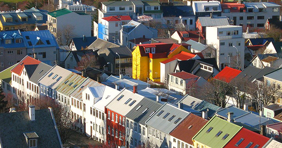 Brightly colored houses 