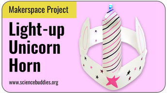 Makerspace STEM: Paper circuit unicorn horn with a light-up LED at the tip
