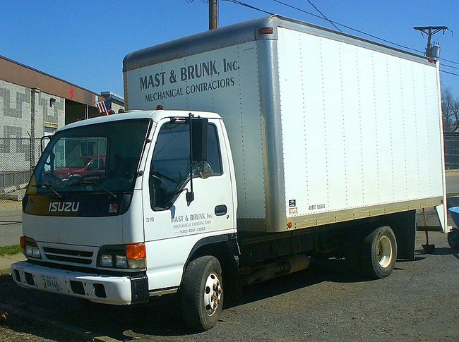 A box truck is tall and blocky. It is designed to maximize storage space, not to minimize drag.