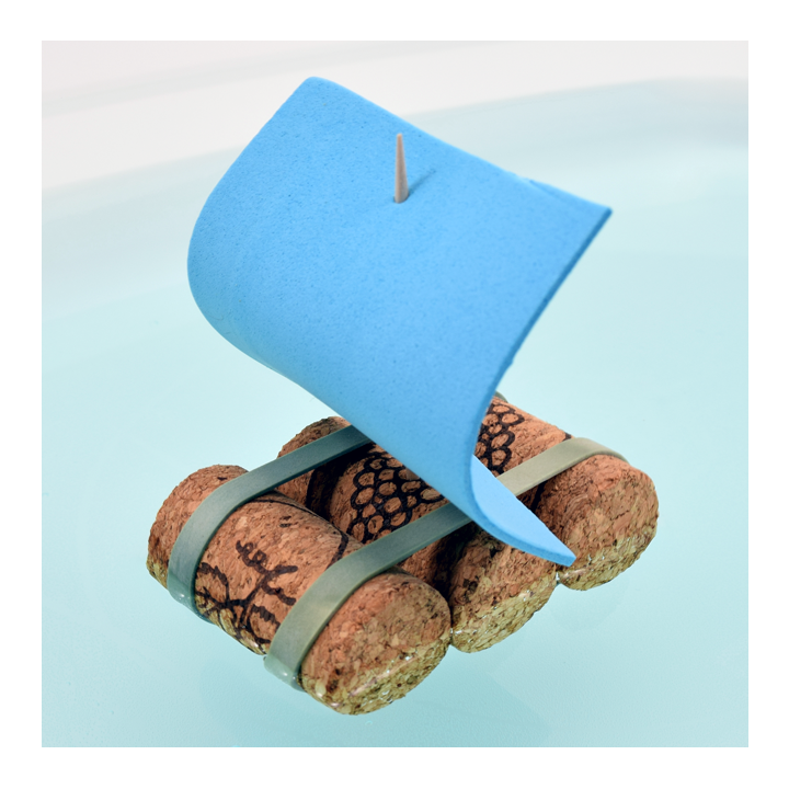 Toy sailboat made from corks - Awesome Summer Science Experiments