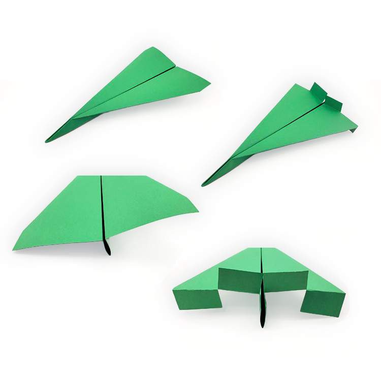 Four paper airplanes designs