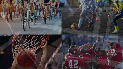 Image of four different sports.