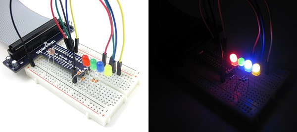 raspberry pi starry night LEDs breadboard