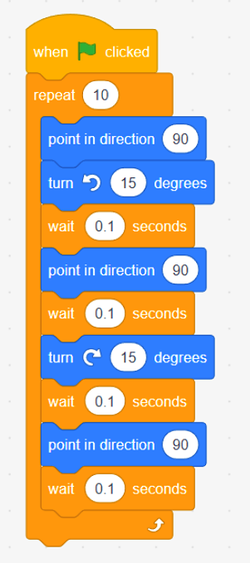 A script is created to move an object back and forth when a flag is clicked