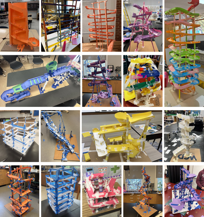 Examples of designs entered in the Ball Run Challenge