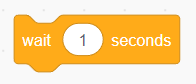 Screenshot of a wait x seconds block in the program Scratch