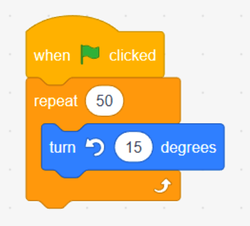 A script is created to rotate an object when a flag is clicked