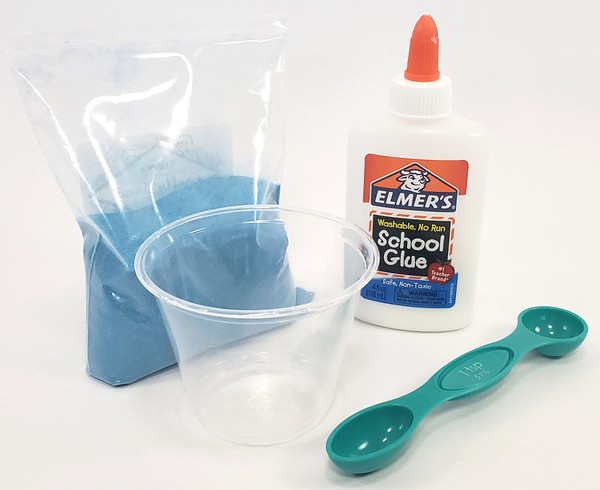 Materials for sand and glue 3D printing activity