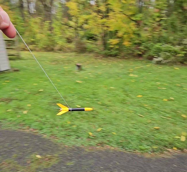 rocket string twirl test for aerodynamic stability