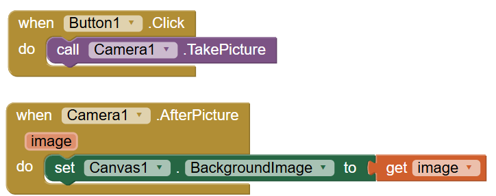 app inventor code for basic camera app