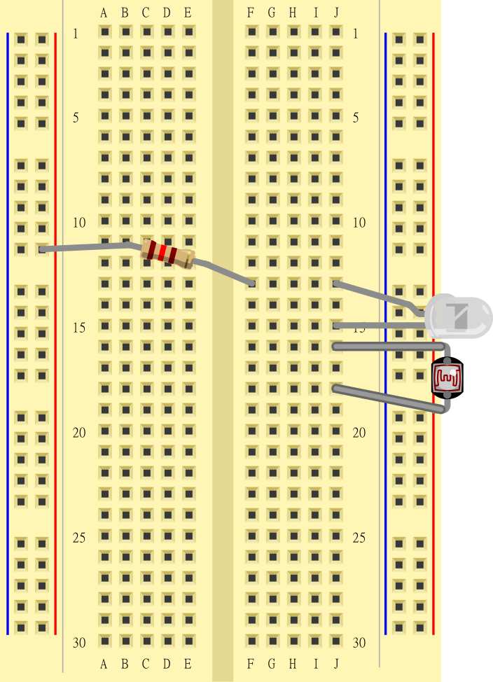 Photoresistor from J16 to J18.