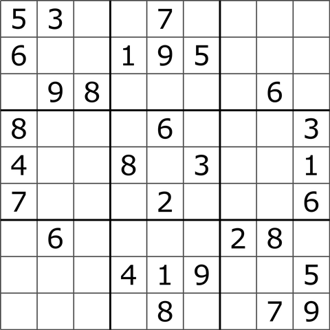 A typical Sudoku puzzle