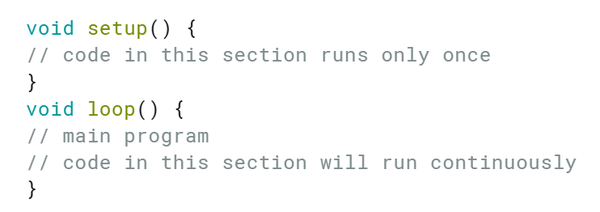 Screenshot in Arduino IDE showing loop