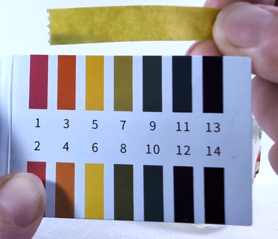 Reading a pH strip with a pH kit