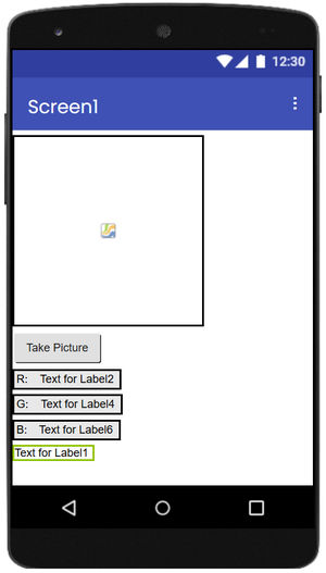 A label for displaying color name added to the interface