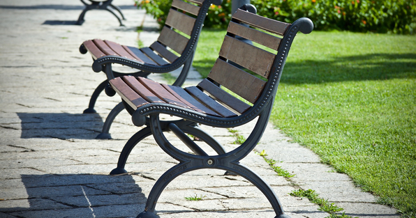 Benches with shadows underneath