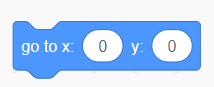 Screenshot of a go to coordinates block in the program Scratch