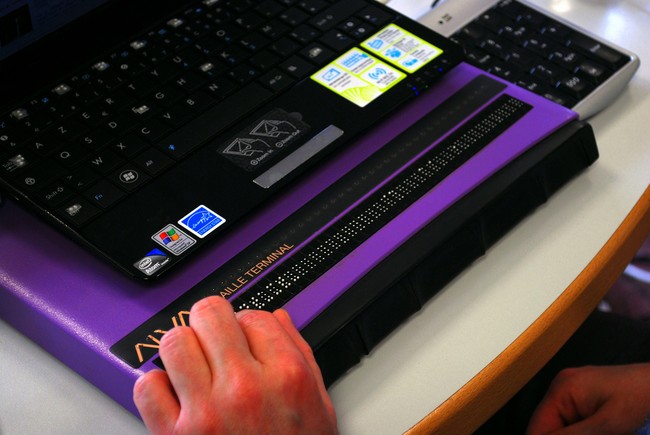 a refreshable braille display