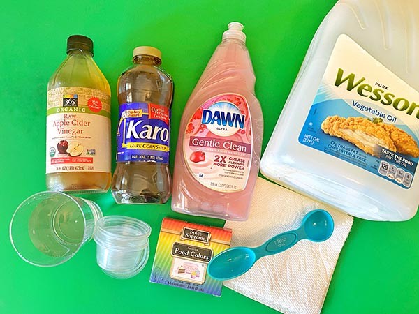 Materials needed for the 'Investigate the Properties of Liquids'  lesson plan.