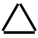 A triangle with three black walls