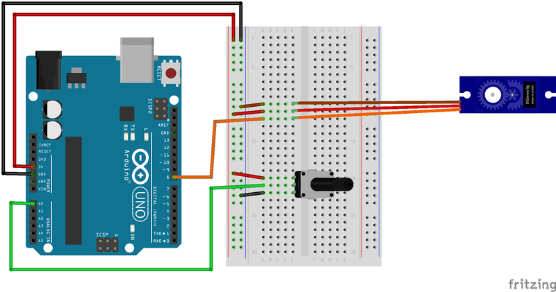 Breadboard diagram for clinostat circuit